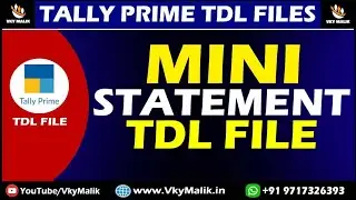 Mini Statement TDL File in Tally Prime | Tally Prime Free TDL Download | TDL File for Tally Prime