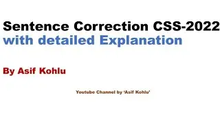 Sentence correction css-2022
