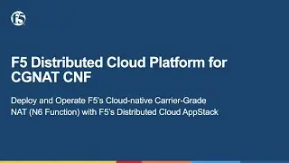 F5 Distributed Cloud Platform for F5s CGNAT (Carrier-grade NAT) CNFs