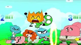 Gumball and Firey and Darwin and Two  VS  Nicole and Anais and Richard and Leafy
