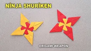 MAKING ORIGAMI SHURIKEN FROM PAPER - ( How to Make a Paper Ninja Star )