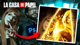 he CREADO un PÓSTER de la CASA de PAPEL  ✨ los convierto en oro ✨ en PHOTOSHOP