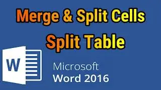 Merge & Split Cells in a table