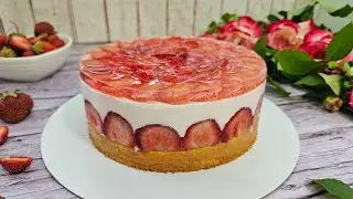 ВСЕГО 90 ККАЛ! Желейный Творожно - Клубничный ПП торт
