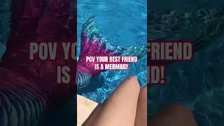 Mermaid BFF 🧜🏼‍♀️💦 #mermaidtail #mermaid #h2o #swimming #poolparty #pink #pool #pov #bffgoals