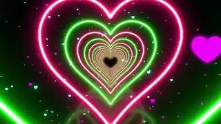 Free Double Neon Green and Pink Lights Love Heart Tunnel TikTok Trend Abstract Background Loop 60fps