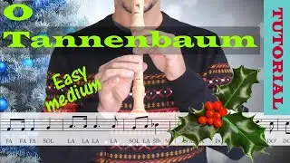 O Tannenbaum (El abeto) - Tutorial flauta con partitura | Karaoke instrumental