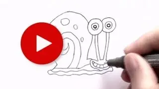 How to Draw Gary the Snail from Spongebob || How to Draw Cartoons