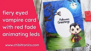 Fiery Vampire Eyes featuring the Animating Red Fade LED Light Stickers / Chibitronics