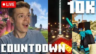 COUNTDOWN TO 10K!! BUILDING THE STATUE & REALM FUN  - Minecraft Live 🔴