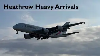 Heathrow heavy approaches ONLY | 27L | **7 A380, 6 A350** | 4K 60FPS