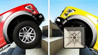 Round Wheels vs Square Wheels #2 - Beamng drive