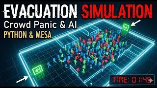 Multi-Agent Evacuation Simulation with Python & MESA (Grid-Based Demo)