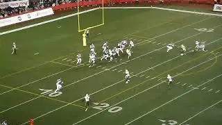 Montreal Alouettes QB Cody Fajardo throws a 36-yard pass to Cole Spieker vs. Edmonton Elks 8/25/24