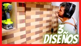 💰INCREÍBLE! Cómo REVESTIR la Pared con Madera Laminada. MURO forrado con MADERA NATURAL
