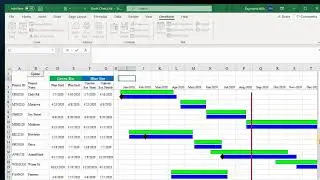 Use VBA to Build a Dynamic Gantt Chart with annotation diamonds