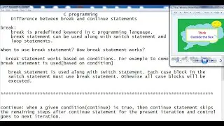 break and continue statements in C 