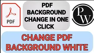 how to change pdf background color in mobile || change pw notes background white