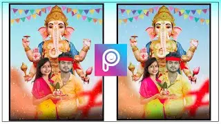 Ganesh Chaturthi Photo Editing With Girl || Ganesh Puja Editing || #shorts #short Abhishek Edit