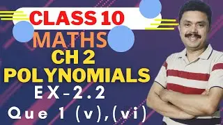 Polynomials Class 10 | Maths Chapter 2 | Exercise 2.2 Que 1 (v) and (vi)
