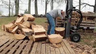 Using The Oregon 25 Ton Log Splitter Vertically For The First Time