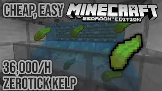 36,000/h Kelp 0 Tick Farm Minecraft Bedrock Tutorial 1.17
