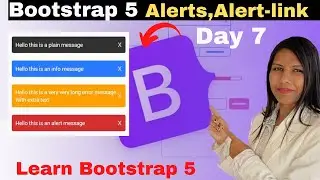 Notification Successful Failure Messages in Bootstrap 5|Alerts in Bootstrap 5|Alert-link,close-alert
