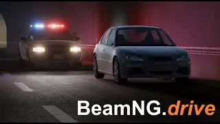 BeamNG.drive - Busy AI Police Chase with Traffic and Crash Ending [Ultra Graphics Settings]