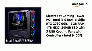 Electrobot Gaming Tower PC - Intel i5 9400F, Nvidia RTX 2060 6GB, 16GB RAM, 1TB HDD, 240GB SSD