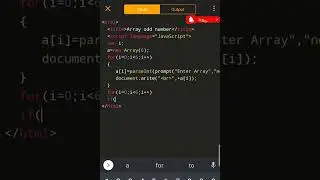 #01 JavaScript | Array program using odd number | 