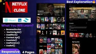 🍿Create Netflix Clone Using React, TypeScript, Tailwind CSS | Fully Responsive | React Projects |P-1