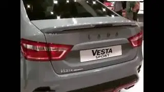 Lada Vesta SPORT. Штатный основной раздвоенный глушитель + угловые насадки.