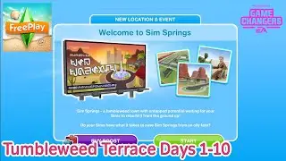 The Sims Freeplay Sim Springs Sandy Suburbs Tumbleweed Terrace Days 1-10 walkthrough