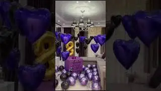 Украшение шариками дома в стиле Уэнсдей на День рождения