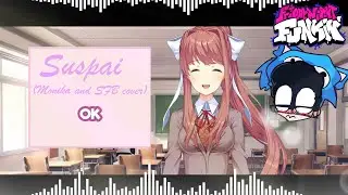 Suspai but Monika and I sing it - Unlabeled Anime FNF Mod Cover