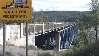 Alaska Highway west of Fort Nelson, down to single lane traffic after fuel spill