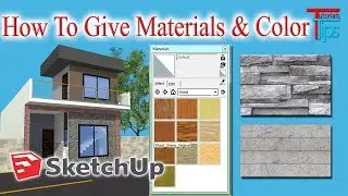 How to give material & coloring  in google sketchup? Materials properties | Part-5