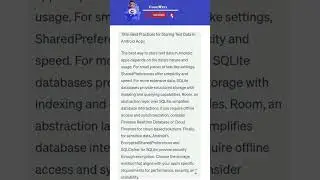 Best Practices for Storing Text Data in Android Apps 