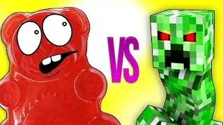МАЙНКРАФТ VS ЖЕЛЕЙНЫЙ МЕДВЕДЬ ВАЛЕРА   СУПЕР РЭП БИТВА   Minecraft Creeper VS Gummy Bear Познаватель