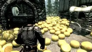 Skyrim Cheese Rain in Town