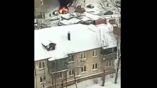 Тракторист потушил машину