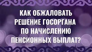Как обжаловать решение госорганов по начислению пенсионных выплат.