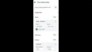 Google Sheets - Summarize Data by Quarter