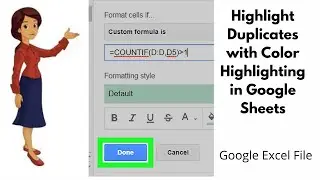 Highlight Duplicate Data in a Column and Row_Google Sheets | BASAR360XL