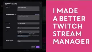 [twitch] Instantly Set your Title, Category and Tags