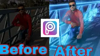 My first video|How To Create Glowing Lines On Portrait Image|Without Ps|Picsart