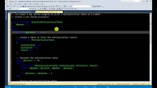How To Create a SQL Server Program to Print a Multiplication Table of a Number