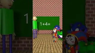 Baldy teacher and his students Pomni, Sonic, Ragatha