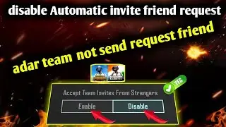 How to disable Automatic invite friend 🚫 request in bgmi strangers | pubg disable Automatic invite