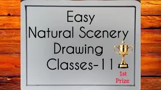 Natural scenery drawing step by step | simple natural scenery drawing for beginners